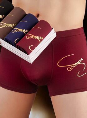 四条装男士纯棉内裤莫代尔纤维大码平角裤四角裤青年舒适弹性裤头