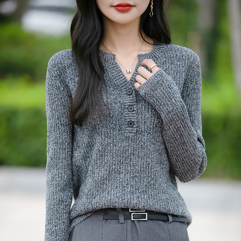 秋冬2025新款时髦半开领加厚毛衣女百搭针织打底衫显瘦保暖1126z