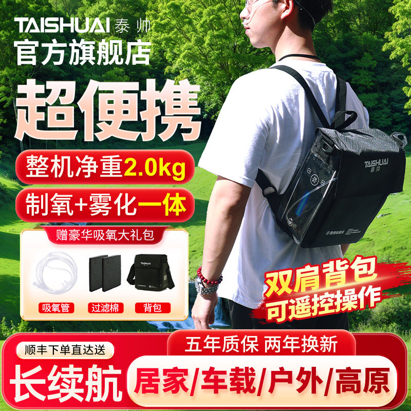 泰帅制氧机便携式小型随身车载家用氧气机孕妇高原户外老人吸氧机