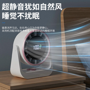 轻音无叶风扇小型家用空气循环扇无线办公学生桌面涡轮小风扇 新款