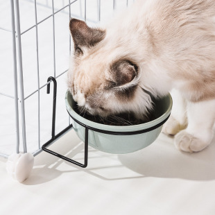喝水碗陶瓷固定狗盆挂笼宠物碗幼犬幼猫碗 猫碗防打翻猫食盆悬挂式