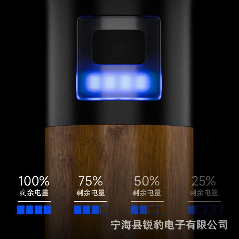 锐豹强光远射手电筒Type-c快充电量显示定焦户外家用电筒