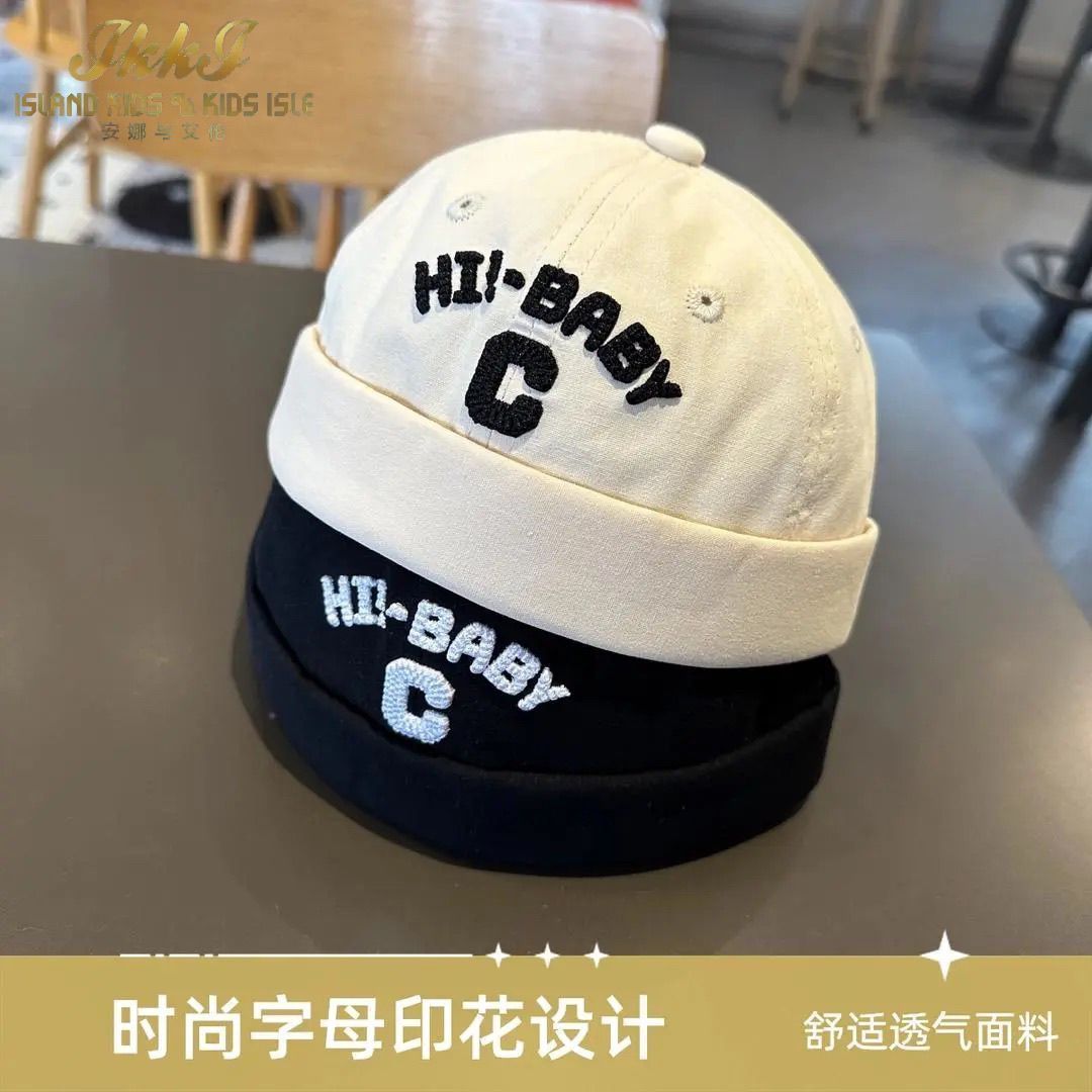 秋季时尚字母儿童地主帽潮款宝宝瓜皮帽幼儿园个性遮阳嘻哈帽