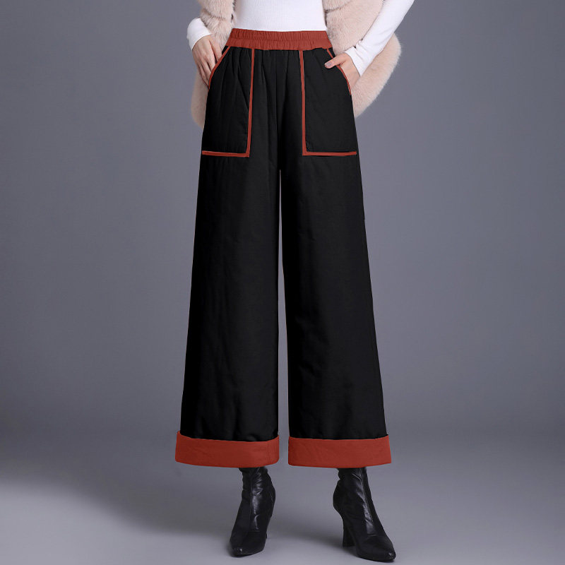 加厚大码休闲羽绒棉裤女2024秋冬新款宽松显瘦百搭外穿保暖阔腿裤