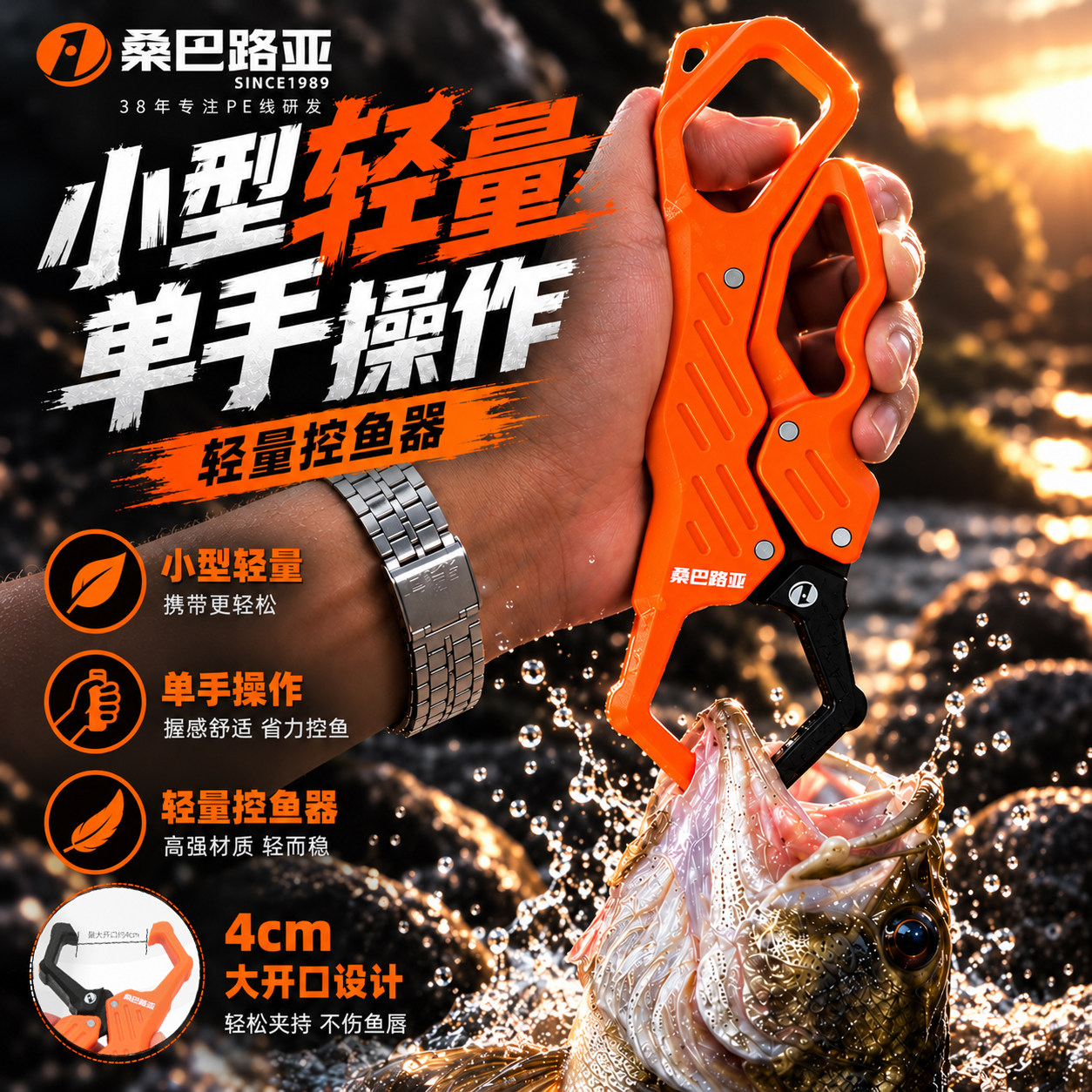 桑巴路亚控鱼器尼龙玻纤迷你塑料微物鱼嘴钳子夹子轻便控鱼钳便携