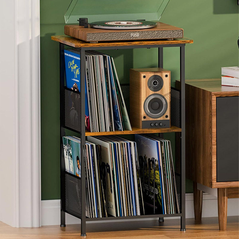 落地黑胶唱片收纳架黑胶唱片收纳盒LP收纳箱专辑展示架子唱片机柜
