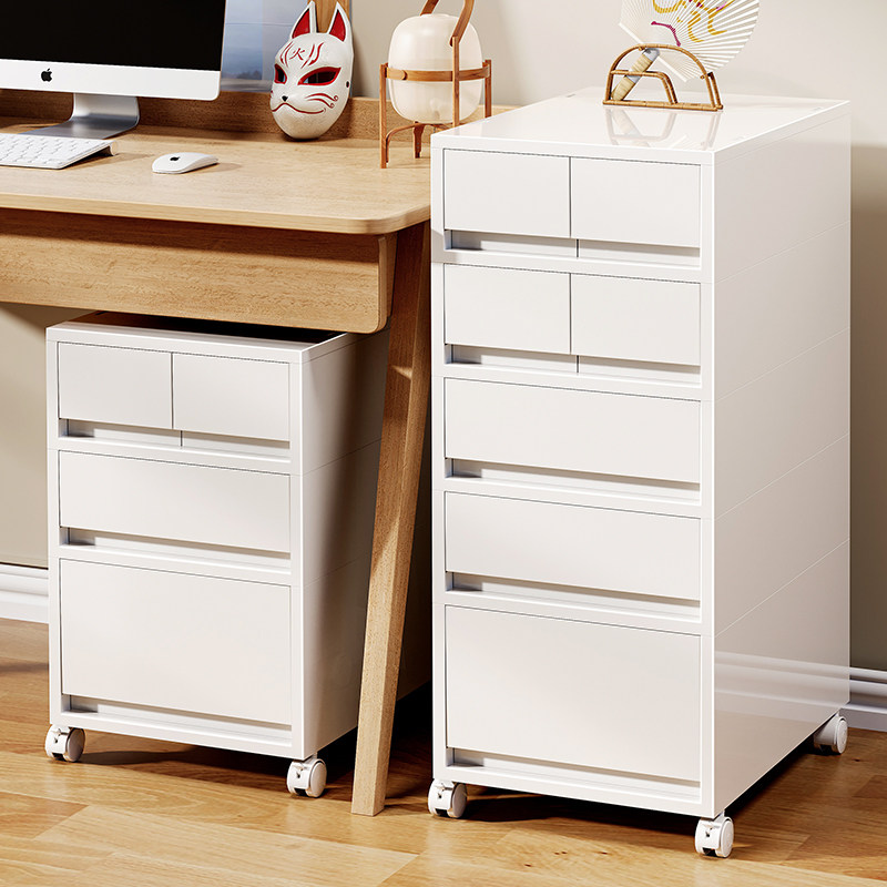 桌下收纳柜可移动工位办公室塑料文件抽屉多层书桌底下桌面收纳盒