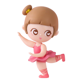 烘焙蛋糕装饰丸子头跳芭蕾舞女孩玩偶摆件闪片彩虹hb城堡插牌插件