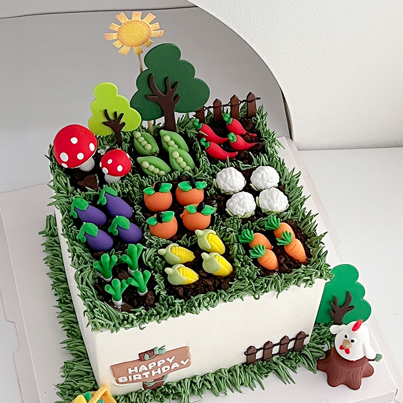 退休退休田园生活蛋糕装饰