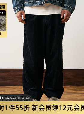 TIRES 23AW  日系复古灯芯绒长裤 宽松百搭休闲水洗直筒裤男女