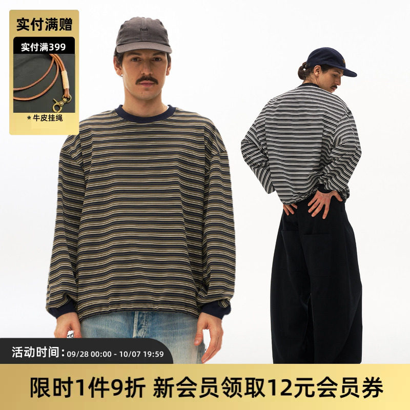 TIRES日系气球条纹长袖