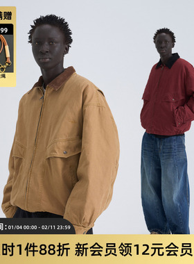 TIRES「澄砺」日系复古圣达菲棉服夹克 工装水洗宽松厚外套秋冬