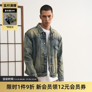 日产黄泥外套重水洗油污破坏赤耳 日系复古牛仔衣夹克 TIRES 24AW