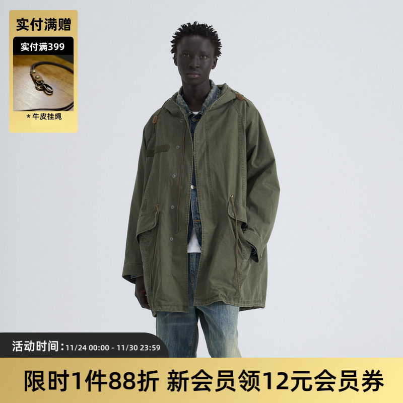 TIRES连帽鱼尾M51风衣