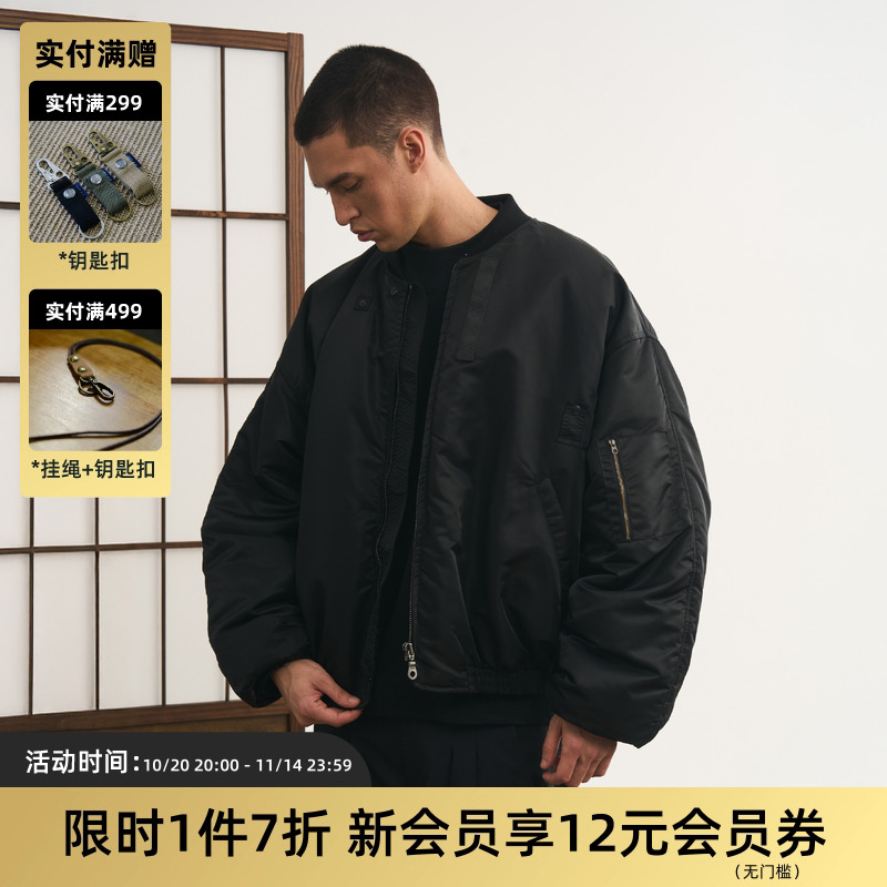 光泽尼龙重磅宽松MA1飞行夹克