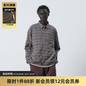 简约格子短款 TIRES 25AW 夹克小翻领宽松防撕裂抽绳轻便外套男女