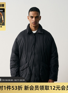 TIRES 23AW 日系复古翻领羽绒服 轻薄鸭绒宽松阔版面包外套男女