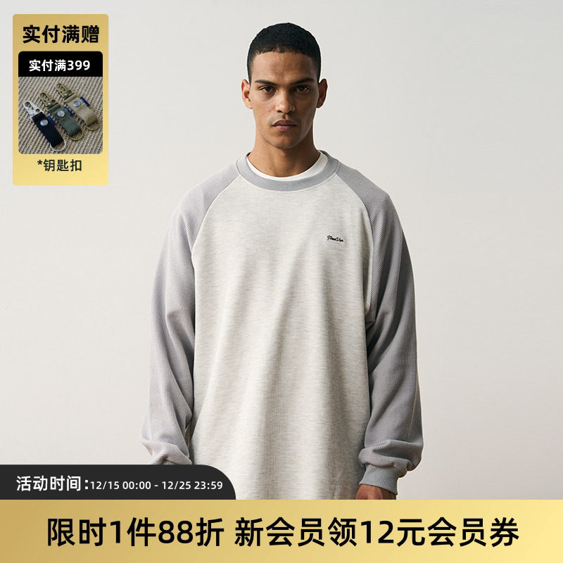 tires长袖T恤日系复古华夫格宽松