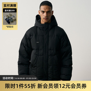 防水宽松冬季 日系复古白鸭绒连帽面包羽绒服 外套男女 23AW TIRES