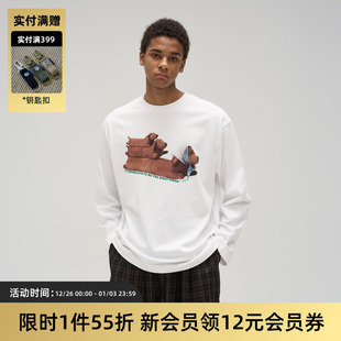 T恤 TIRES 长袖 日系复古康丽印花原创腊肠狗短袖 百搭男女 25SS