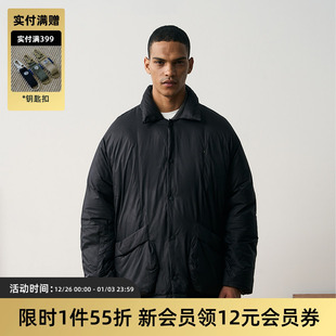 轻薄鸭绒宽松阔版 日系复古翻领羽绒服 面包外套男女 23AW TIRES