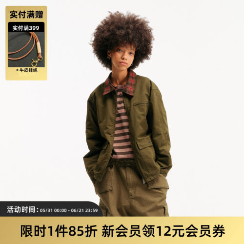 TIRES双面穿羊毛格子工装夹克