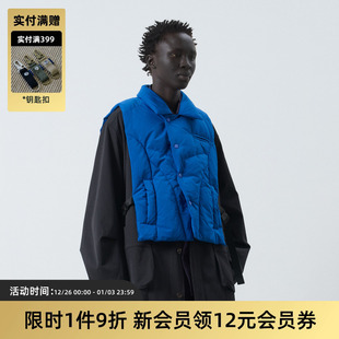 TIRES「隙柔」搭配切线棉马甲 蓝色黄色彩色背心仿羽绒柔软休闲