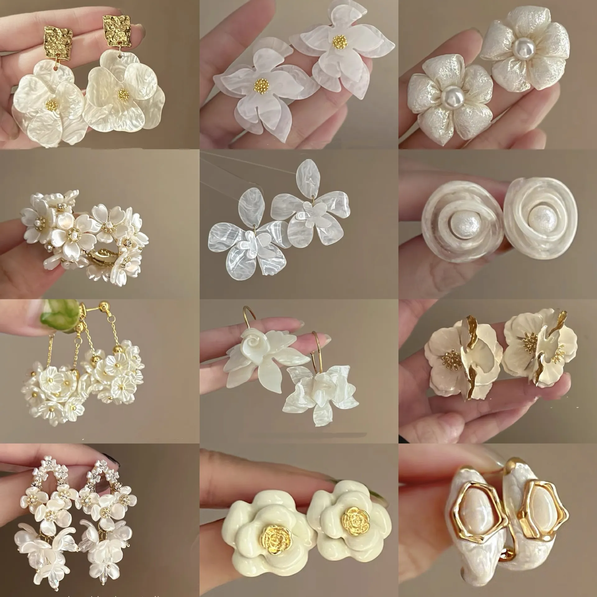 法式复古花朵流苏珍珠耳钉公主风轻奢时尚耳环高级感小众文艺耳饰