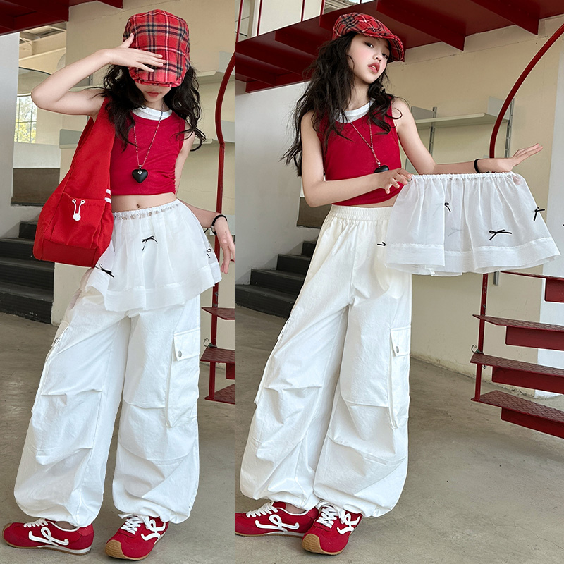 女童爵士舞服装夏季套装