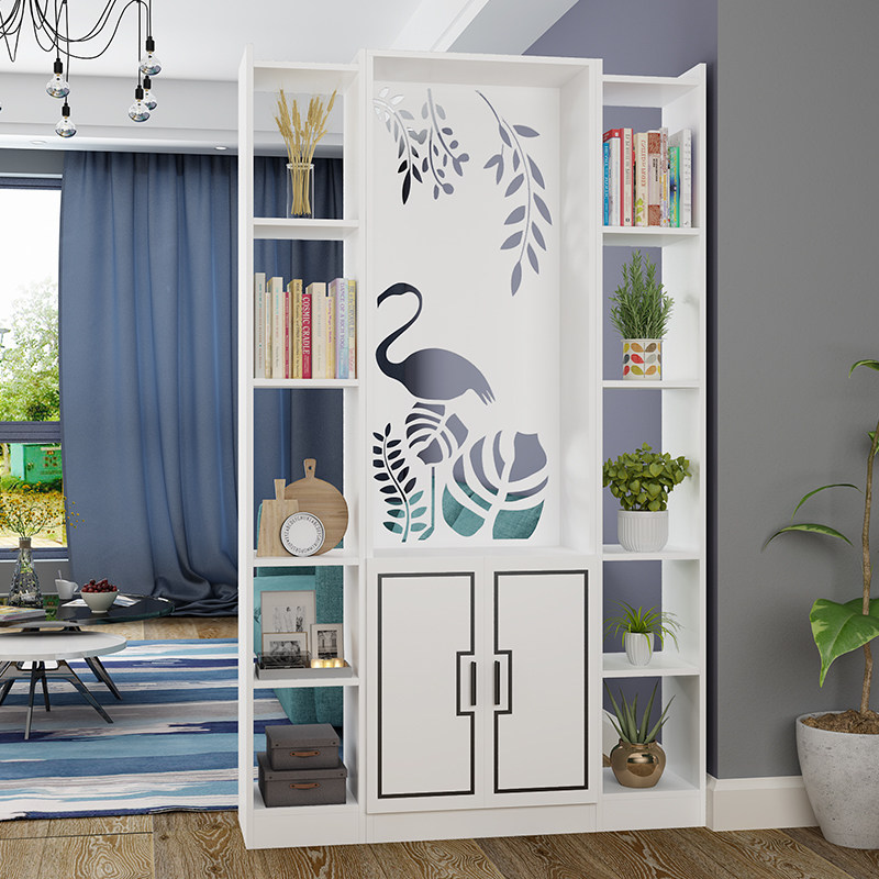 屏风隔断装饰客厅简约现代小户型置物架镂空墙北欧进门酒柜玄关柜