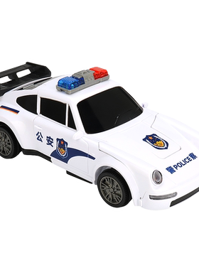 电动警车变形机器人儿童公安玩具