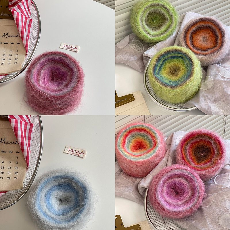 AARIC手作--云柔长段染毛茸茸DIY编织钩针棒针DIY毛线