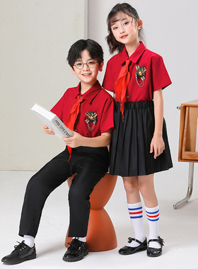 儿童红色爱国朗诵演出服中小学生合唱服歌唱祖国男女童大合唱团