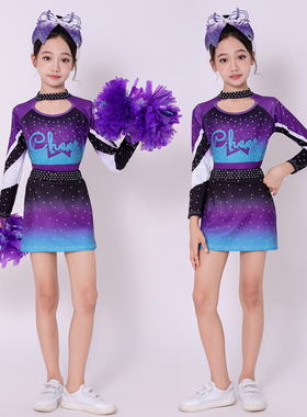 啦啦队演出服比赛服女中小学生运动会健美操花球拉拉队服表演服装