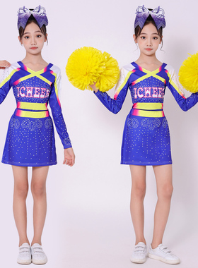 啦啦队服装女儿童演出服花球啦啦操竞技比赛服运动会健美操表演服