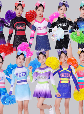 儿童花球啦啦操拉拉队比赛演出中小学生健身操竞技运动会体操表演