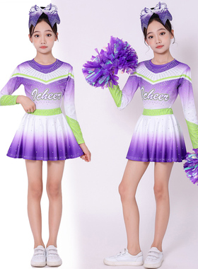 拉拉队演出服竞技比赛服女中小学生运动会健美操花球啦啦操表演服