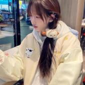 潮牌可爱小羊刺绣棒球服夹克女美式 春秋复古高街hiphop设计感外套