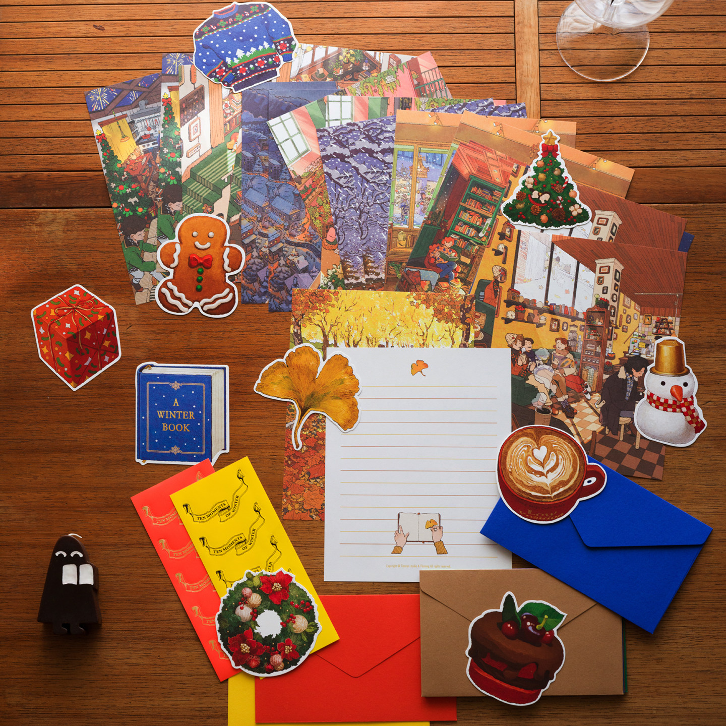 冬天的十个瞬间信纸信封套装圣诞贺卡礼物艺术家天然灼热原创设计,文具电教/文化用品/商务用品,信纸,淘宝优惠券,粉丝福利购,淘宝优惠卷