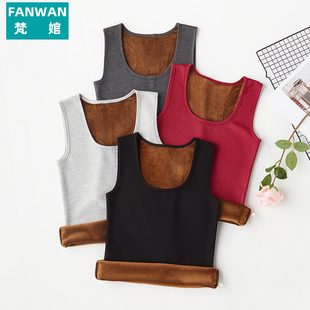马甲背心 打底吊带加厚内穿女式 冬季 女棉加绒保暖背心女女士大码