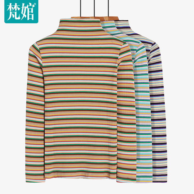 打底衫半高领长袖t恤内搭上衣