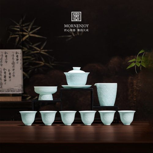 茶具泡茶盖碗专用瓷器陶瓷杯景德镇高档功夫茶具套装茶杯新款礼盒