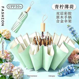 高质量48骨雨伞隔热防晒加大加固加厚太阳伞晴雨两用女遮阳伞学生