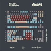 指尖文创机械哥斯拉ip联名键帽神灯高度电竞炫酷桌搭透光装 键盘