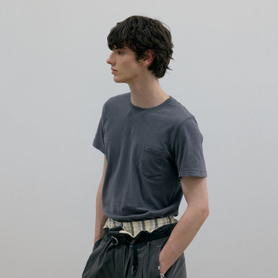 C2H4 Wrinkled Pocket T-shirt 旧时衣橱堆放 小版型复古口袋T恤