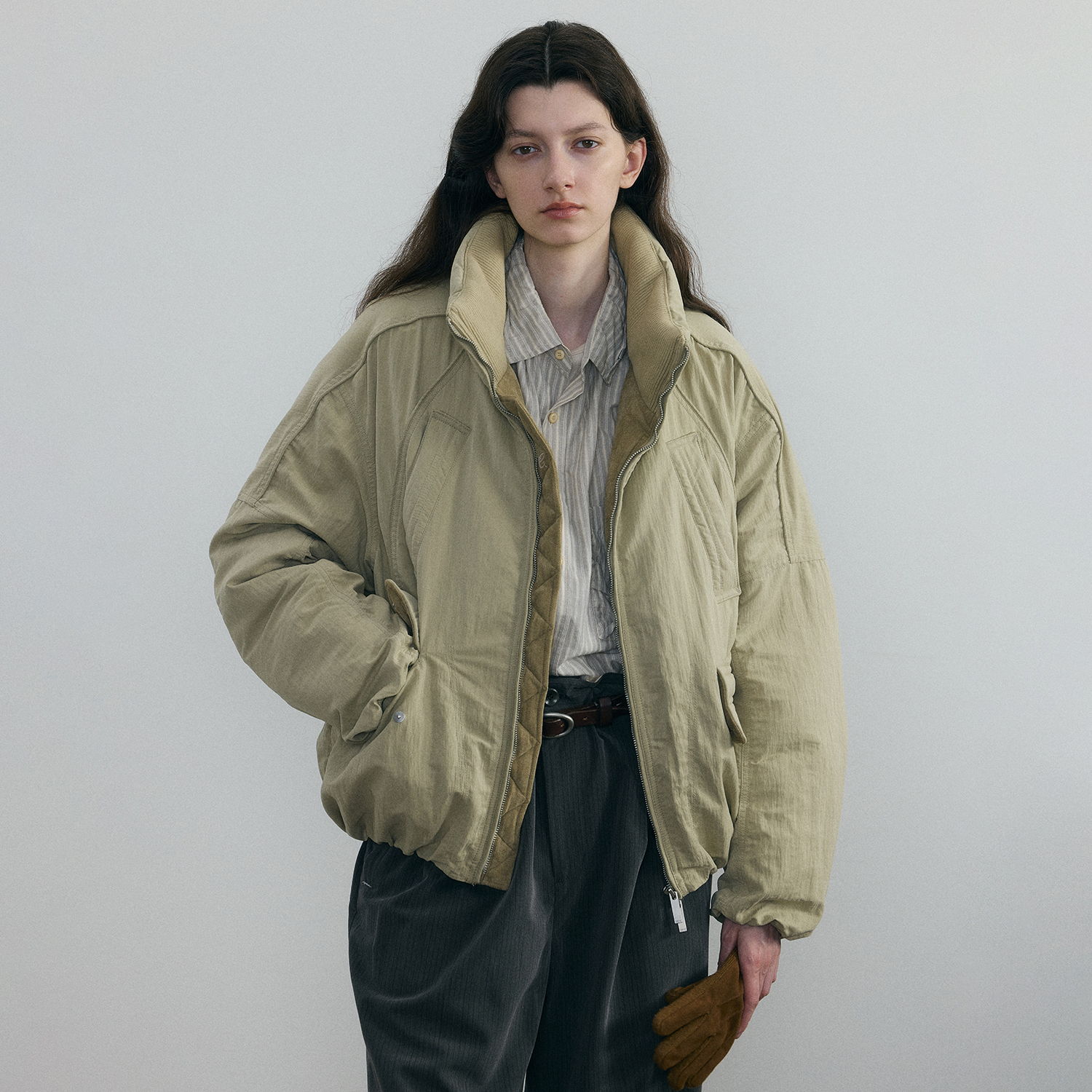 C2H4 Wrinkled Oversize Puffer Jacket 衣橱 微皱绒感大廓形棉服