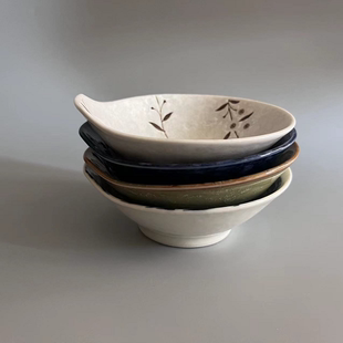 酱料碟 取物钵 美浓烧 釉下彩不规则小碟 日本制