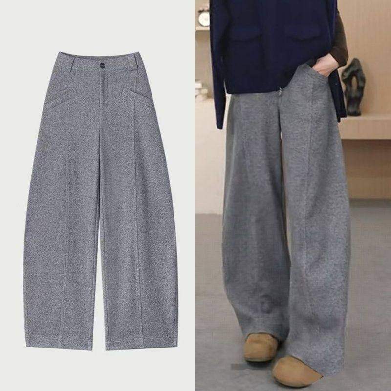 时尚毛呢阔腿裤女冬季新款加厚高腰显瘦糯高腰显瘦正版弯刀裤裤子,女装/女士精品,休闲裤,淘宝优惠券,粉丝福利购,淘宝优惠卷