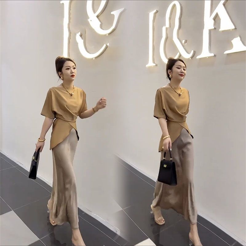 时尚两件套衬衫套装裙2025