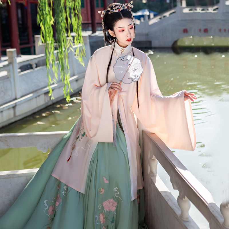 【若华】栾凰原创汉服女明制立领对襟长衫6米大摆传统刺绣春夏款